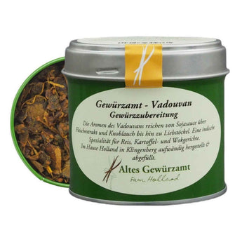 Vadouvan Gewürzmischung vom Alten Gewürzamt in grüner Dose