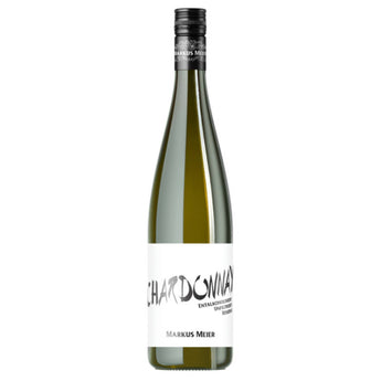 Flasche alkoholfreier Chardonnay Reserve vom Weingut Markus Meier mit hellem Etikett