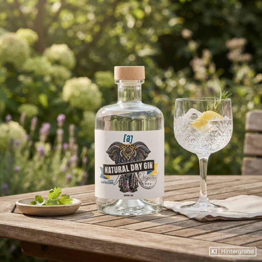 Flasche Daniel Mattern Natural Dry Gin mit stilvollem Etikett
