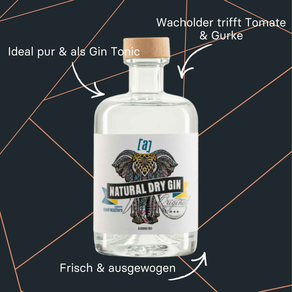 Flasche Daniel Mattern Natural Dry Gin mit stilvollem Etikett