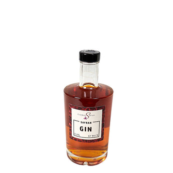 Flasche Safran Gin vom Ströhlershof - regionaler Gin mit echtem Safran aus Franken