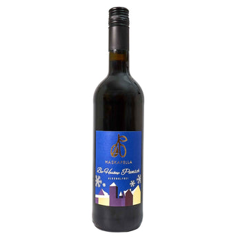 Flasche Haskap Punsch - fruchtiger Punsch aus Haskapbeeren in winterlicher Optik.