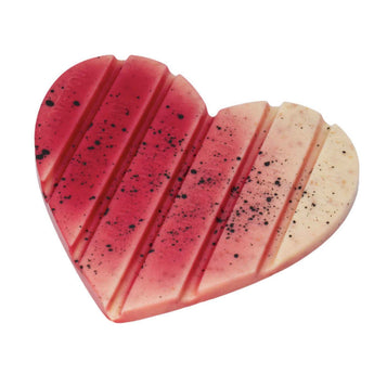 Herzförmige Tafel aus Weißer Schokolade mit Karamell Crunch