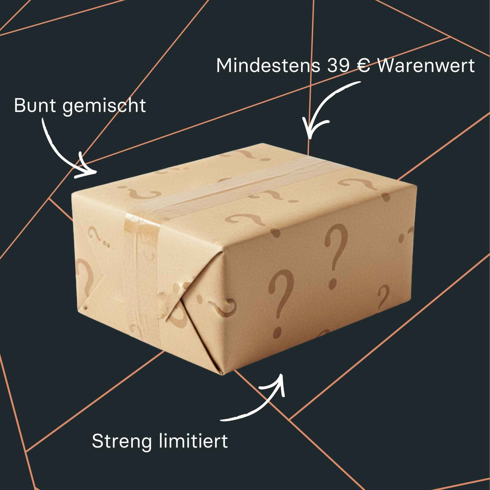 Mittlere Maasz Mystery Box mit gemischtem wechselndem Inhalt aus Genussartikeln