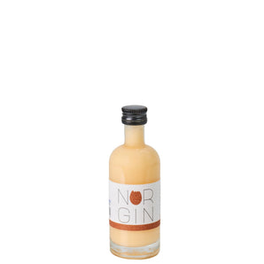 Mini Flasche Norgin Eierlikör auf Basis von Orange & Almond Gin, cremig und elegant