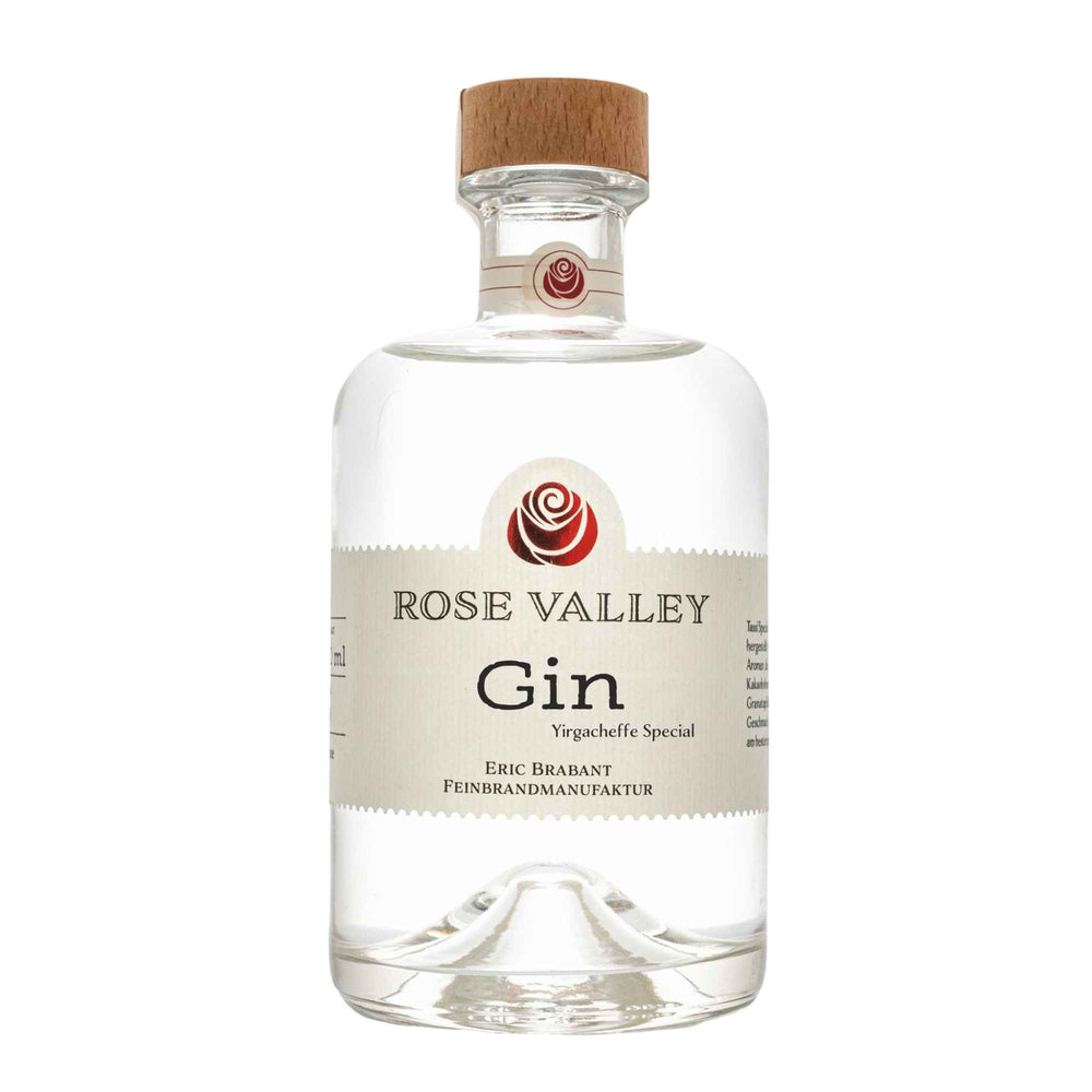 Flasche Gin Yirgacheffe Rose Valley Dry Gin