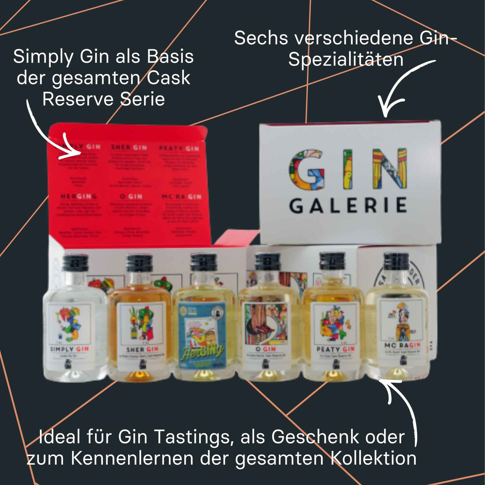 Gin Probierset mit sechs Miniaturen der Sauerländer Edelbrennerei