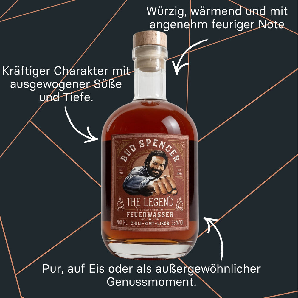 Flasche The Legend Feuerwasser von St. Kilian mit Zimt und Chili