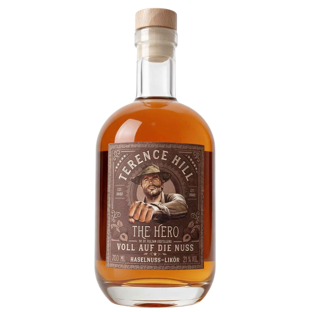 Flasche Terence Hill The Hero Haselnusslikör von St. Kilian