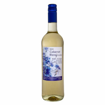 Weingut Bös Cabernet Blanc - frischer, aromatischer Weißwein in schlanker Flasche mit modernem Etikett.