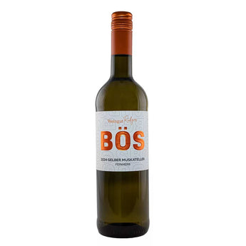 Weingut Bös Gelber Muskateller 2024 - feinherber Weißwein mit fruchtigem Bouquet in eleganter Flasche.