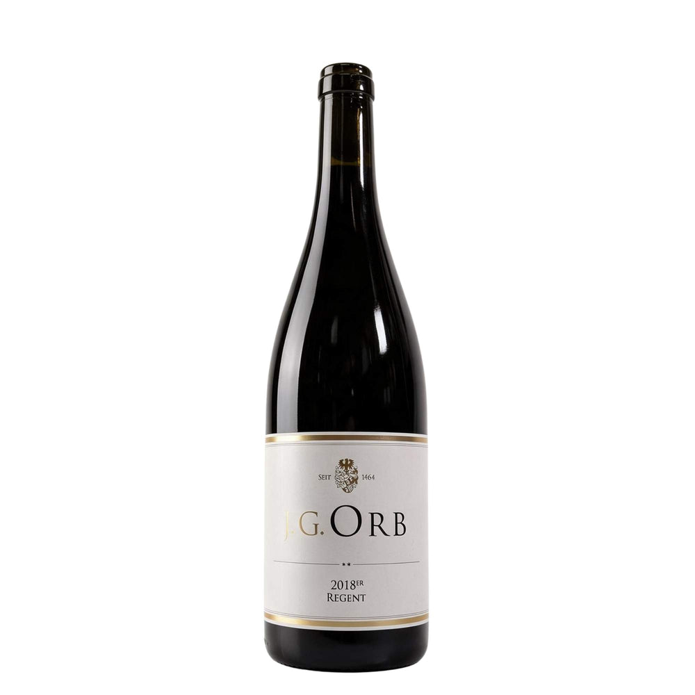 Flasche Regent Rotwein vom Weingut Orb - kräftig, fruchtig, elegant