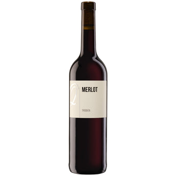 Merlot-Wein vom Weingut Quint in schlichter Flasche