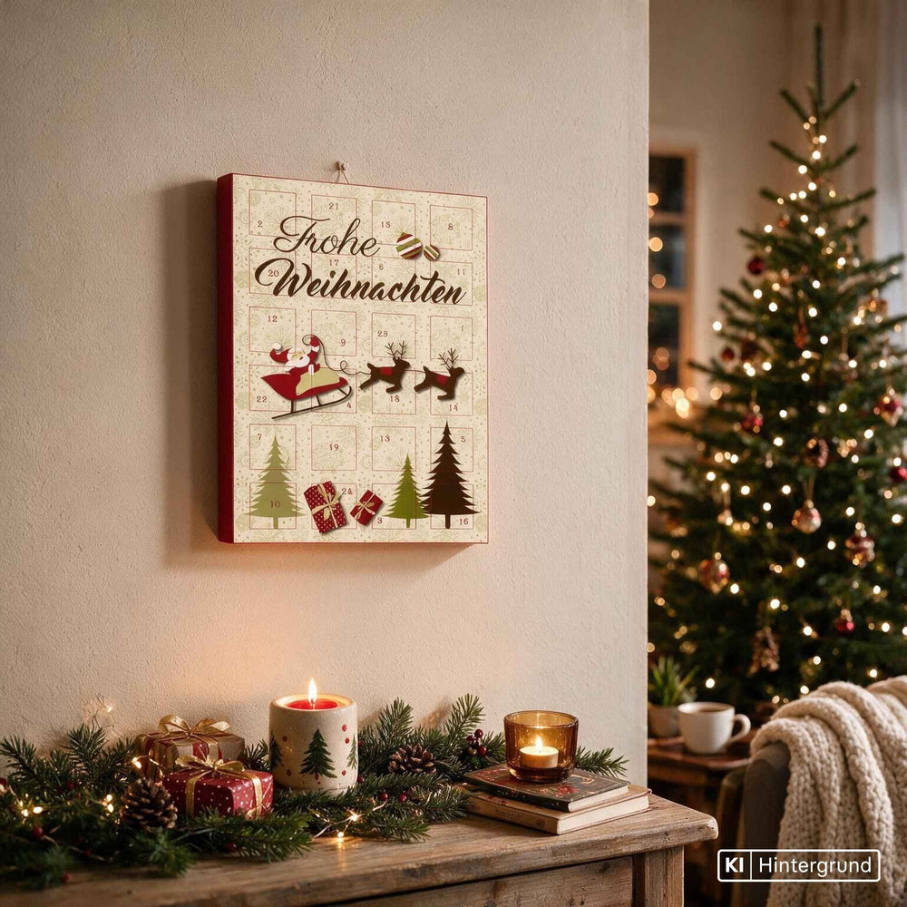 Adventskalender von Maasz Schokolade mit Pralinen & Mini-Tafeln in klassischem Design