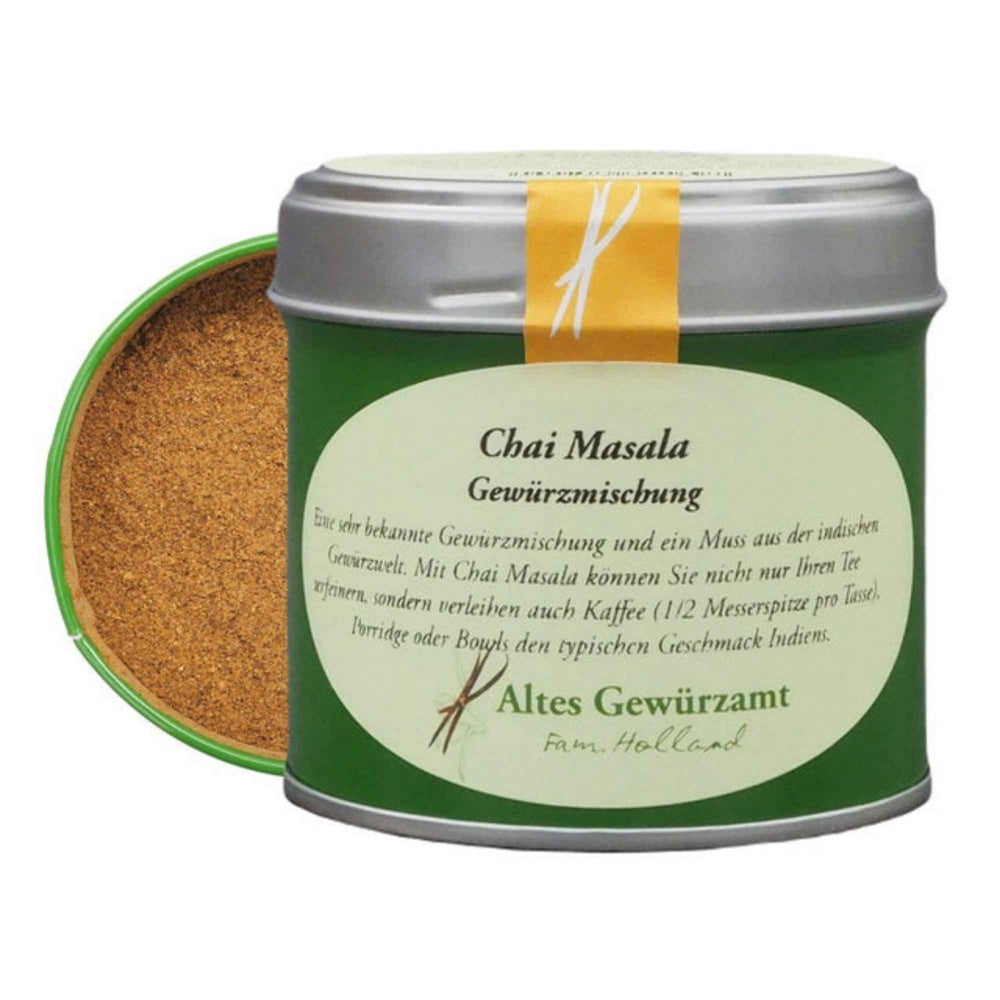 Chai Masala Gewürzmischung vom Alten Gewürzamt in grüner Dose