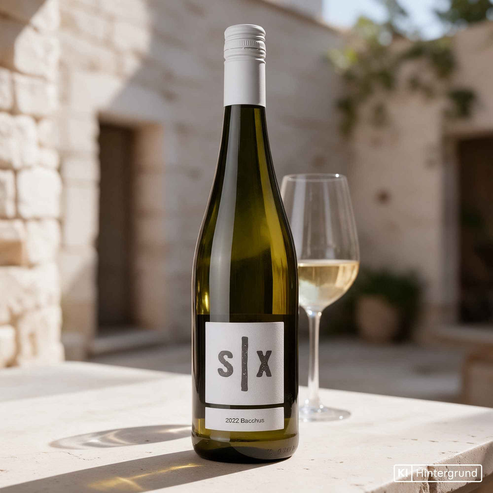 Flasche Bacchus Muschelkalk 2022 Weißwein vom Weingut Six aus Franken
