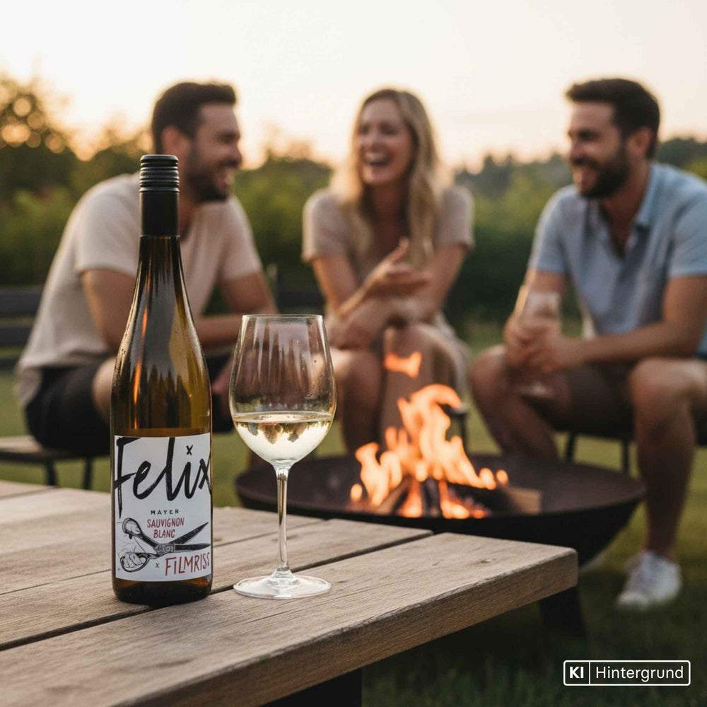 Filmriss Sauvignon Blanc vom Weingut Felix Mayer in der Flasche