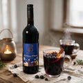 Flasche Haskap Punsch - fruchtiger Punsch aus Haskapbeeren in winterlicher Optik.