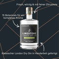 Brennlust Limestone London Dry Gin Green Edition - zitrusbetonter Gin in eleganter Flasche.
