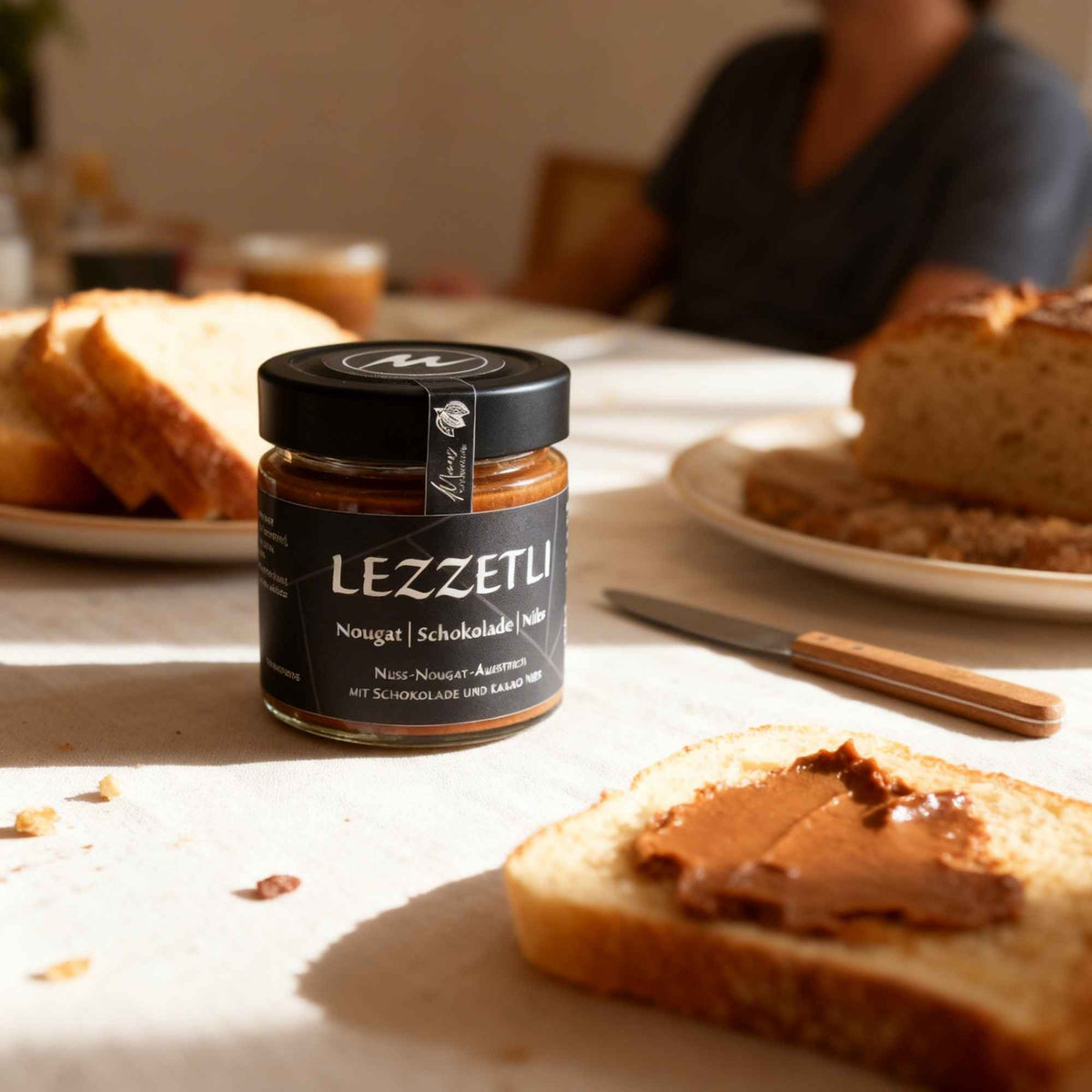 Maasz Lezzetli Aufstrich im Glas, cremig mit Haselnuss, Kakaonibs und Meersalz