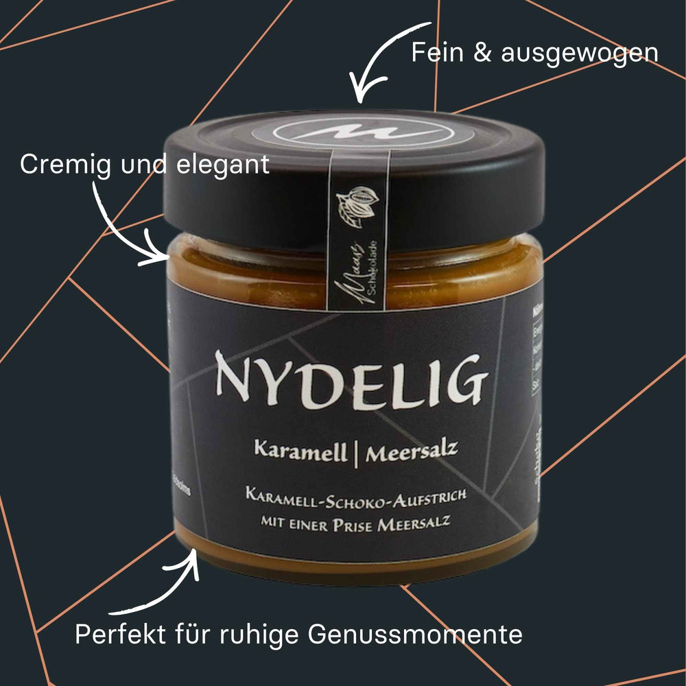 Maasz Nydelig Aufstrich im Glas, cremig mit Karamell und Meersalz