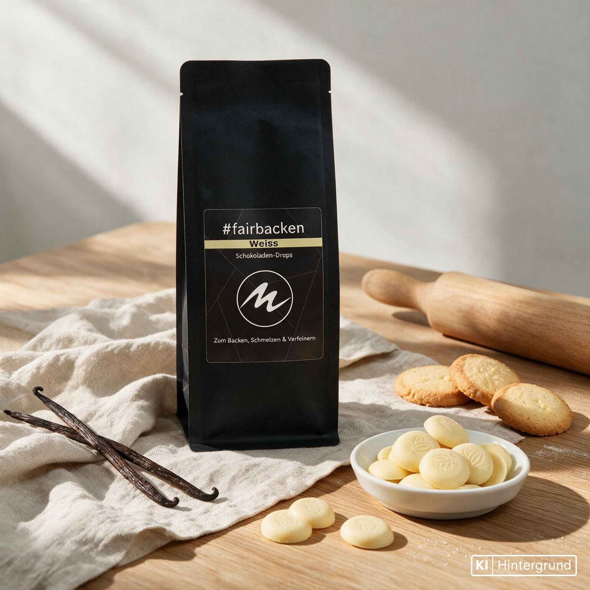 #fairbacken Schokoladen Drops Weiss von Maasz Schokolade