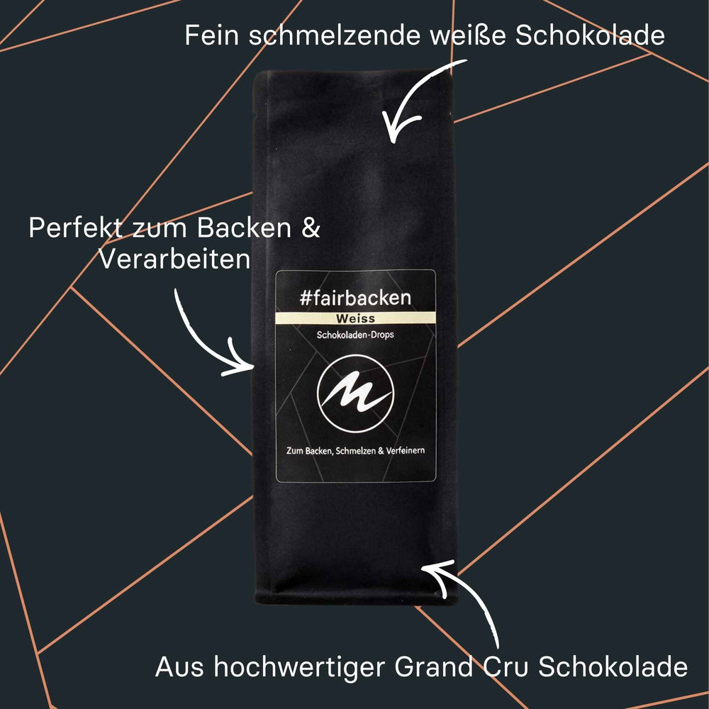 #fairbacken Schokoladen Drops Weiss von Maasz Schokolade