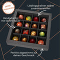 Pralinenbox mit 16 individuell wählbaren handgemachten Pralinen in edler Verpackung