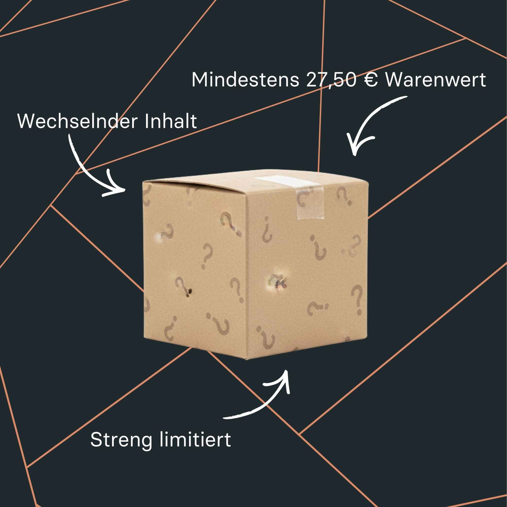 Kleine Maasz Mystery Box mit bunt gemischtem wechselndem Inhalt