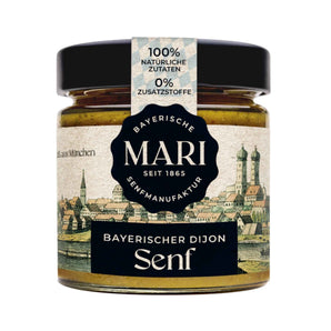 Bayerischer Dijon Senf von Mari Senf, goldgelber Senf im Glas