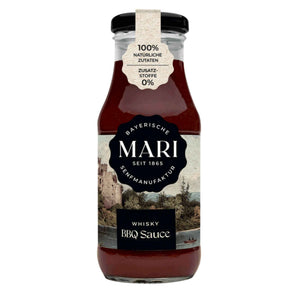 BBQ Sauce mit Whisky von Mari Senf, dunkelrot im Glas