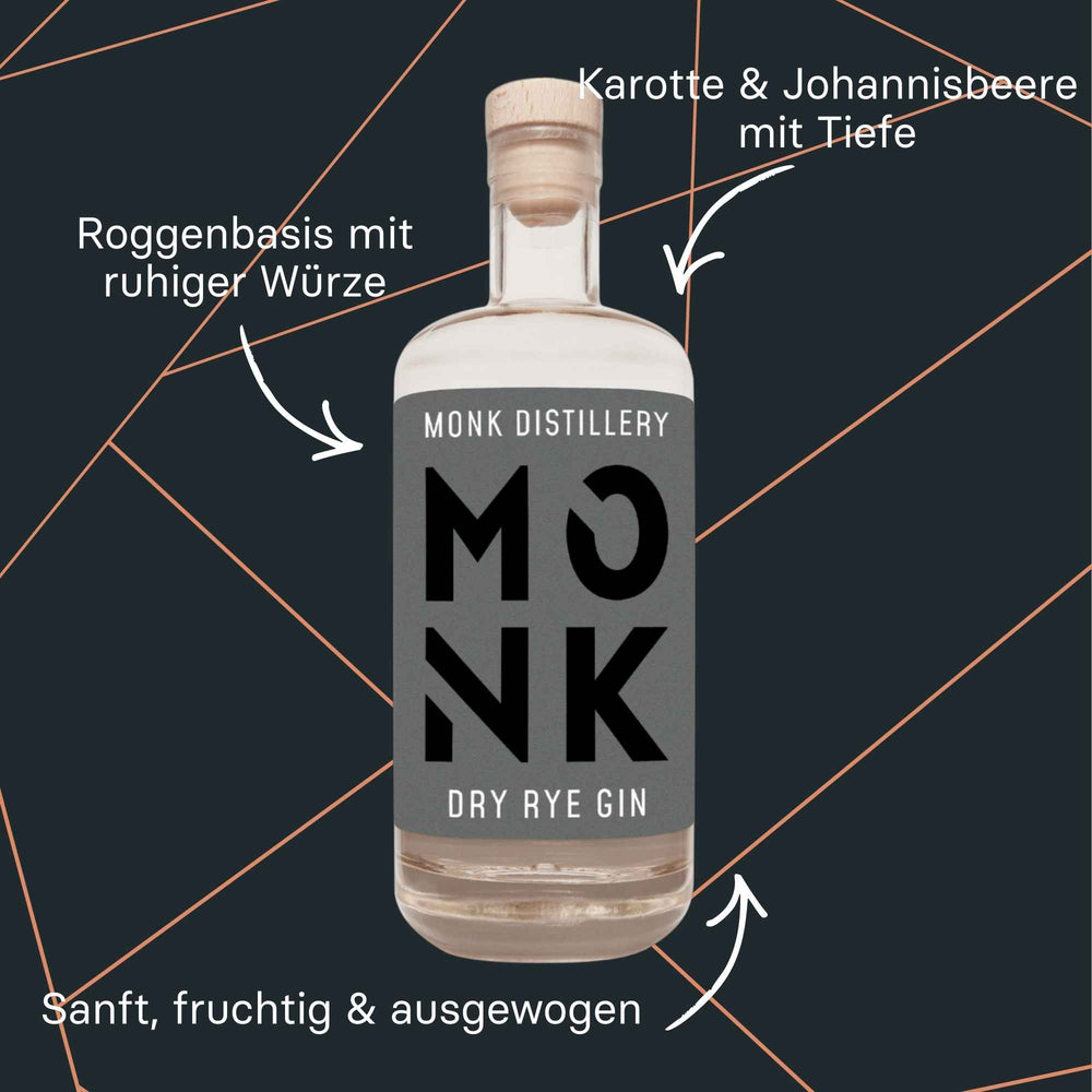 MONK Gin mit Karotte, Johannisbeere und Roggenbasis