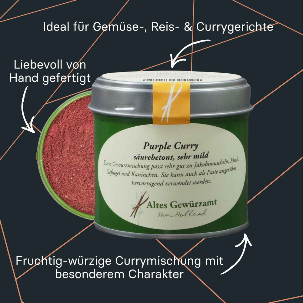 Purple Curry Gewürzmischung vom Alten Gewürzamt - violette, blumig-würzige Mischung