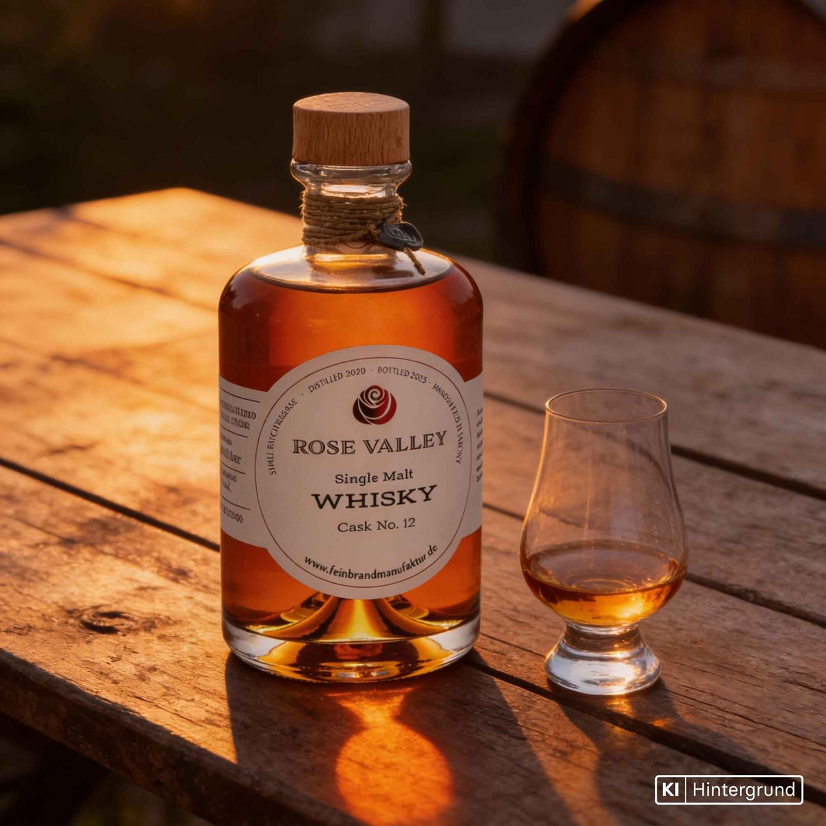Flasche Rose Valley Cask No. 12 Single Malt Whisky - elegant & limitiert
