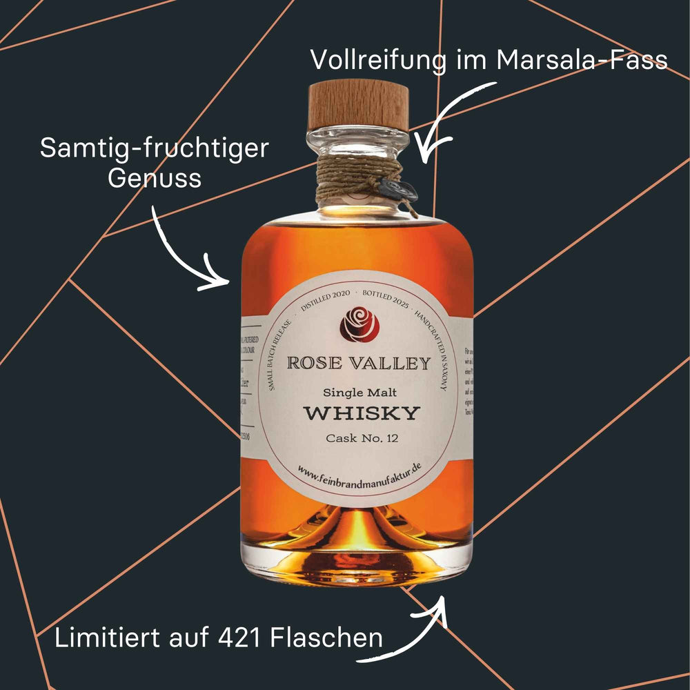 Flasche Rose Valley Cask No. 12 Single Malt Whisky - elegant & limitiert
