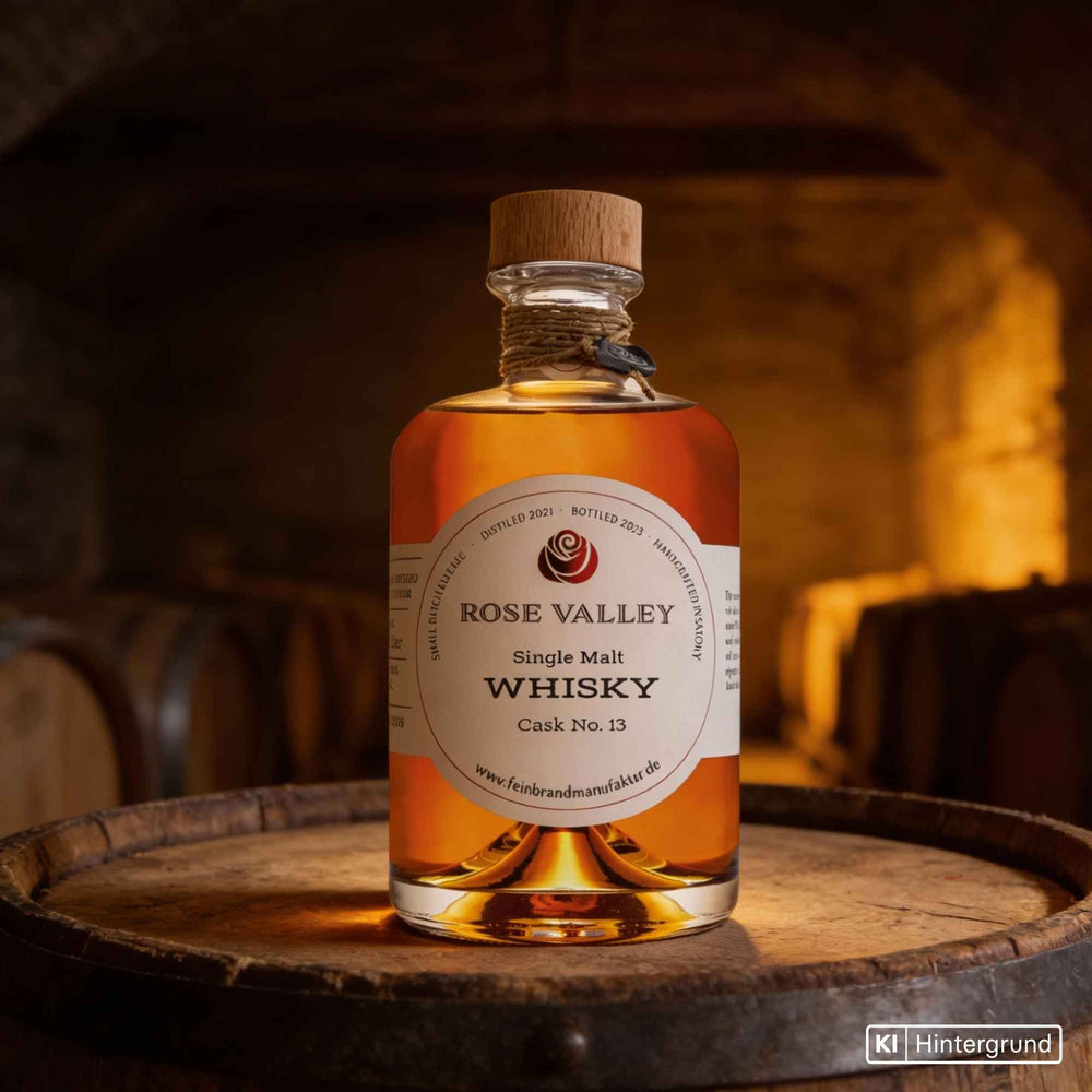 Flasche Rose Valley Cask No. 13 - Single Malt aus Orange-Wine-Fass mit fruchtigem Charakter
