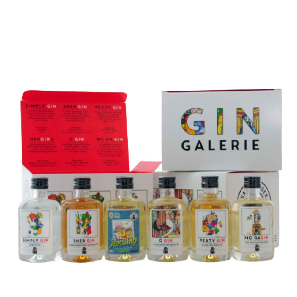 Gin Probierset mit sechs Miniaturen der Sauerländer Edelbrennerei