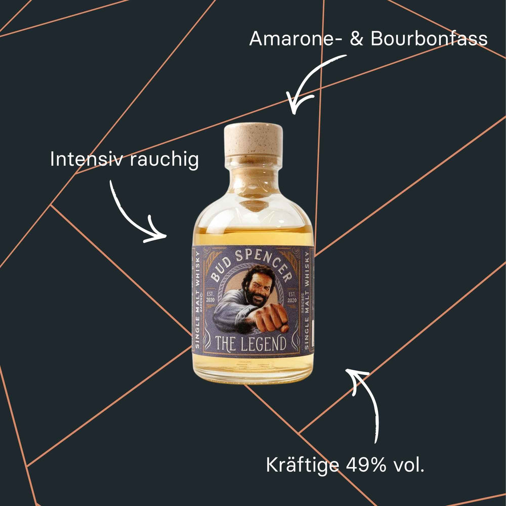 Flasche Bud Spencer The Legend Rauchig Single Malt Whisky von St. Kilian