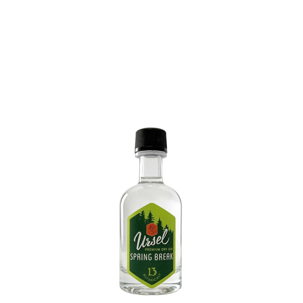 Flasche Ursel Dry Gin Spring Break mit floraler Gestaltung