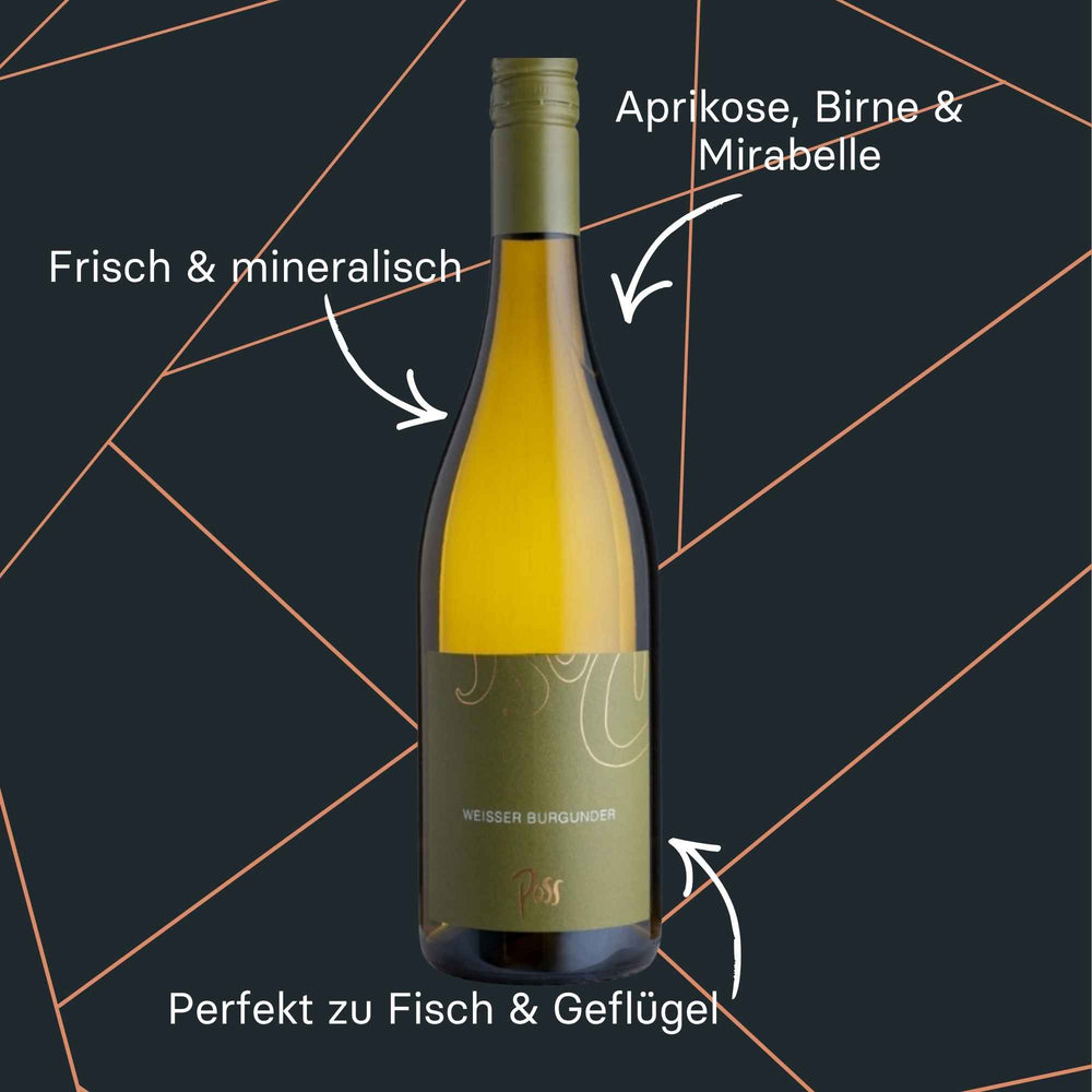 Flasche Weißer Burgunder vom Weingut Poss 