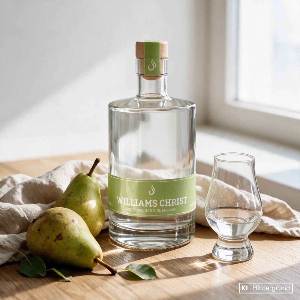 Brennlust Williams Christ - klarer Birnenbrand aus vollreifen Williams-Christ-Birnen in eleganter Flasche.
